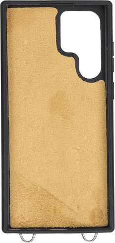 Bayelon Leather Crossbody Phone Case Compatible with Samsung Galaxy S22 Ultra, Full Grain Leather Card Holder Case with Leather Shoulder Strap (Floater Black) in Saudi Arabia
