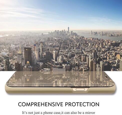 حافظة لهاتف سامسونج جالاكسي Z فولد 6، حافظة هاتف نحيفة مرآة مكياج ذات رؤية واضحة، مع مسند جلد لهاتف سامسونج جالاكسي زد فولد 6 5G، غطاء شفاف فاخر لهاتف سامسونج جالاكسي زد فولد 6 in Kuwait