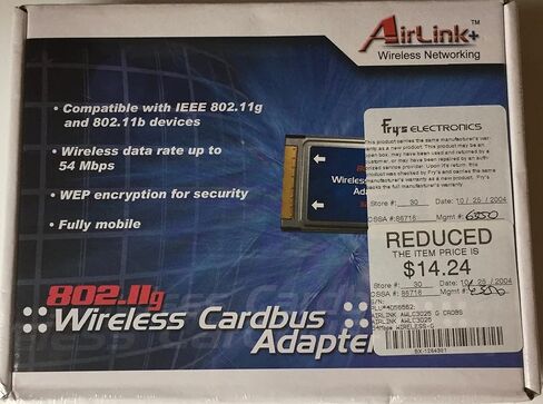 Airlink Networking Solutions 101 802.11g محول Cardbus اللاسلكي AWLC3025 in Kuwait