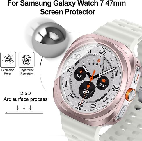 BHARVEST [5+5 Pack] Galaxy Watch 7 40mm Screen Protector, Waterproof Case Protective Cover+Tempered Glass Screen Protector Ultra-Thin Hard PC Guard Bumper For Samsung Galaxy Watch 7 40mm Women in Saudi Arabia