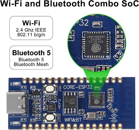 4 قطع ESP32 C3 ميكروكنترولر ESP32-C3 ESP32 USB C لوحات تطوير تصل إلى 160 ميجاهرتز، فلاش 4 ميجابايت، 384 كيلو بايت روم يدعم واي فاي، بلوتوث، BLE متوافق مع Arduino IDE in Saudi Arabia