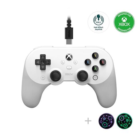 8Bitdo Pro 2 Hall Effect Joysticks/Hall Trigger Wired Controller with Back Buttons, 3.5mm Audio Jack and Mic Mute Button for Xbox Series X|S, Xbox One, Windows 10/11 - Officially Licensed (Black) in Kuwait
