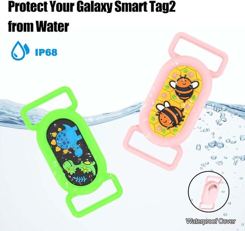 عبوتان من حامل طوق الكلاب Samsung Galaxy SmartTag2، حافظة مخفية من السيليكون المقاوم للماء ومتتبع نظام تحديد المواقع العالمي (GPS) Galaxy SmartTag 2 لياقة الكلاب/القطط، حذاء للأطفال، حقيبة (أسود وأزرق) in Kuwait