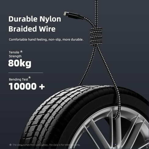 MenoSupp 3 Pack 10 FT iPhone Charger Fast Charging Cord MFi Certified Lightning Cable Nylon Braided iPhone Charger Cord Compatible with iPhone 14 13 12 11 Pro Max XR XS X 8 7 6 Plus SE and More in Kuwait