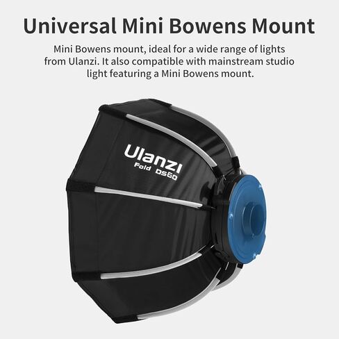 VIJIM 40CM Mini Bowens Mount Octagon Softbox Octagonal Speedlite, Studio Flash, Speedlight Umbrella Softbox with Carrying Bag, Lightweight Compatible with Ulanzi 40W/40W Pro/60W Video Light in Saudi Arabia