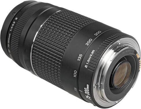 عدسة Canon EF 75-300mm f/4-5.6 III المقربة، وفلتر للأشعة فوق البنفسجية، وحقيبة العدسة، وغطاء الرأس والمزيد (9 قطع) (متجددة) in Saudi Arabia