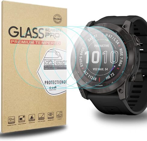5 عبوات من واقي الشاشة لـ Garmin Fenix ​​7X Pro، ZPJPPLX غطاء واقي شاشة من الزجاج المقوى المقاوم للماء متوافق مع Fenix ​​7X Pro Sapphire Solar / Solar 51 مم [مناسب تمامًا] [شفاف كريستالي] in Kuwait