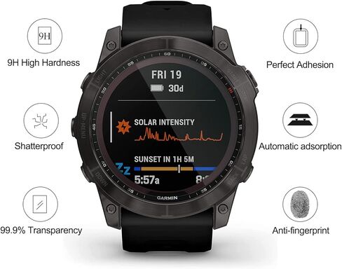 5 عبوات من واقي الشاشة لـ Garmin Fenix ​​7X Pro، ZPJPPLX غطاء واقي شاشة من الزجاج المقوى المقاوم للماء متوافق مع Fenix ​​7X Pro Sapphire Solar / Solar 51 مم [مناسب تمامًا] [شفاف كريستالي] in Kuwait