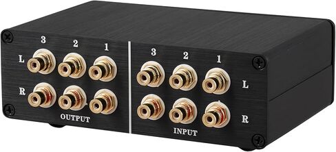 4 to 1 (1 to 4) RCA Audio Source Signal Switch Box Manual Passive Audio Splitter Box 1 in 4 out Hifi lossless selector L/R (RCA 0401GL) in Saudi Arabia