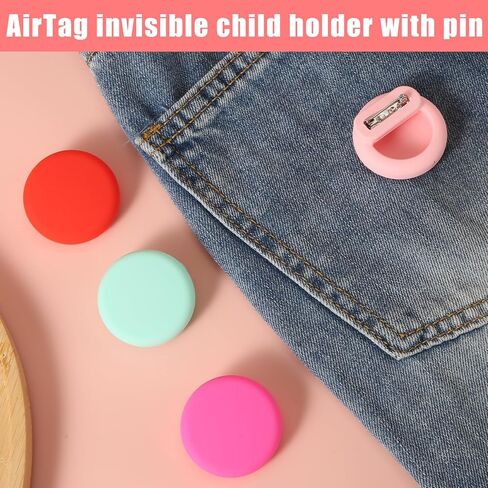 4pcs Hidden Kids Holder, Silicone Case with Safety Pins Compatible with Apple Air Tag GPS Tracker Clip for Kids Adult Inside Clothes(Black, White, Green, Light Blue) in Saudi Arabia