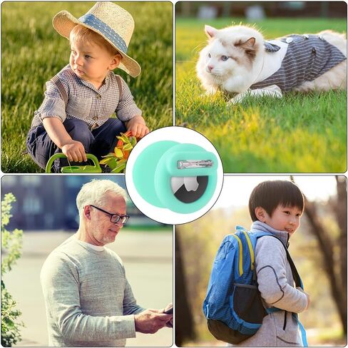 4pcs Hidden Kids Holder, Silicone Case with Safety Pins Compatible with Apple Air Tag GPS Tracker Clip for Kids Adult Inside Clothes(Black, White, Green, Light Blue) in Saudi Arabia