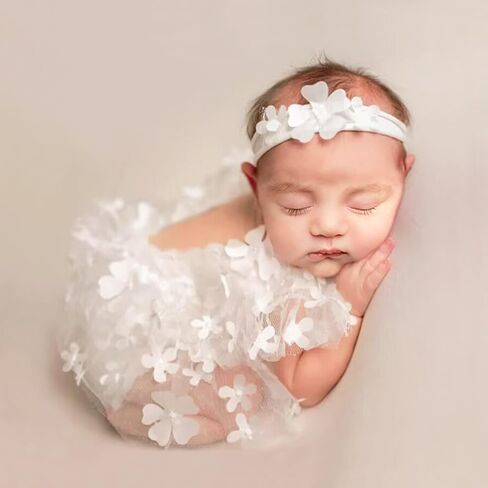 Newborn Photography Outfits Girl Newborn Photography Props Lace Romper with Headband Newborn Infant Photo Shoot Outfits Girls Photo Props Newborn Girl Photoshoot Outfits in Kuwait