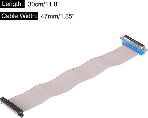 MECCANIXITY 2Pcs 16Pin Flat Ribbon Cable Grey DB15 Male to FC-16P 2.54mm Pitch 30cm Length DB Serial Port Cable for Computer, LED Display, DVD with 4 Screws in Kuwait