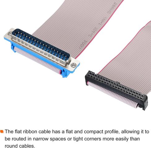MECCANIXITY 2Pcs 16Pin Flat Ribbon Cable Grey DB15 Male to FC-16P 2.54mm Pitch 30cm Length DB Serial Port Cable for Computer, LED Display, DVD with 4 Screws in Kuwait