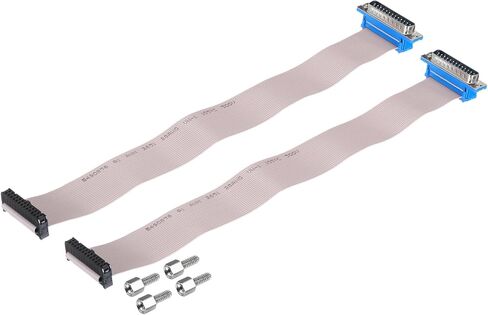 MECCANIXITY 2 قطعة 16Pin كابل شريط مسطح رمادي DB15 ذكر إلى FC-16P 2.54 مم الملعب 30 سم طول DB كابل المنفذ التسلسلي للكمبيوتر، شاشة LED، DVD مع 4 براغي in Kuwait