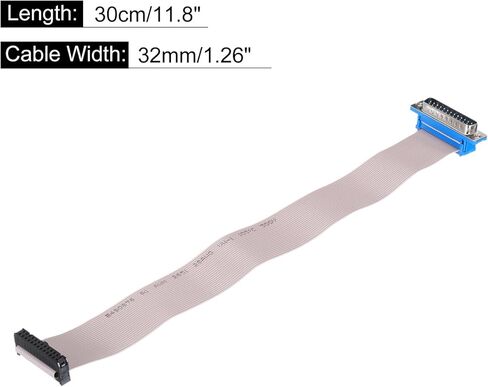 MECCANIXITY 2 قطعة 16Pin كابل شريط مسطح رمادي DB15 ذكر إلى FC-16P 2.54 مم الملعب 30 سم طول DB كابل المنفذ التسلسلي للكمبيوتر، شاشة LED، DVD مع 4 براغي in Kuwait