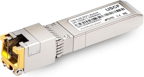 Uscf 10GBase-T SFP+ Transceiver, 10G SFP+ to RJ45 Copper Module, CAT.6a/7, up to 30 Meters, for Cisco SFP-10G-T-S, Ubiquiti uacc-cm-rj45-mg, D-Link, Supermicro, Netgear, MikroTik S+RJ10 and More in Saudi Arabia