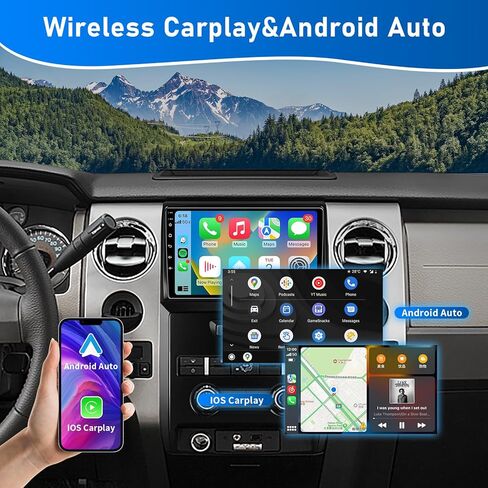 راديو ترقية ستيريو للسيارة Android 13 لسيارة Ford F150 F-150 2009 2010 2011 2012، 4G RAM 32G ROM ملاحة بديلة لاسلكية carplay Android Auto Support Backup Camera GPS FM/RDS WiFi in Kuwait