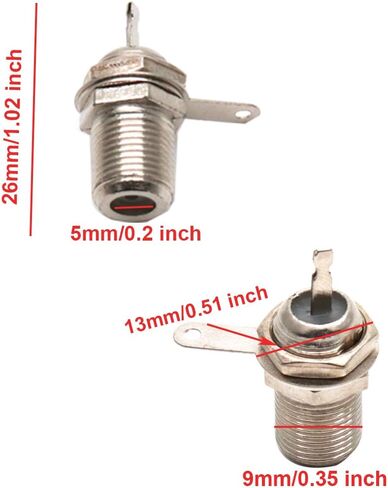 Luomorgo 9 مللي متر/0.35 بوصة الموضوع F-نوع التلفزيون أنثى مقبس متفرع الجوز الحاجز لحام كأس لوحة جبل المقبس 20 قطعة in Kuwait