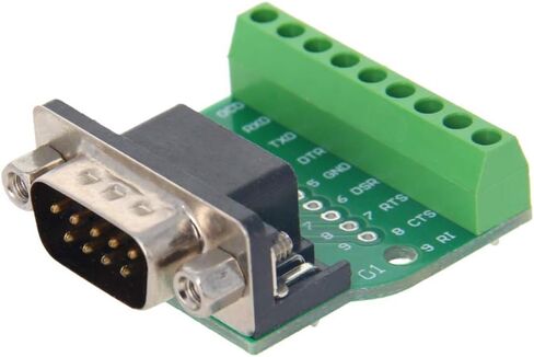 Fielect D-sub DB9 Breakout Board Connector 9 Pin 2 Row Female RS232 Serial Port Solderless Terminal Block Adapter 1PCS in Kuwait