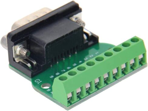 Fielect D-sub DB9 Breakout Board Connector 9 Pin 2 Row Female RS232 Serial Port Solderless Terminal Block Adapter 1PCS in Kuwait