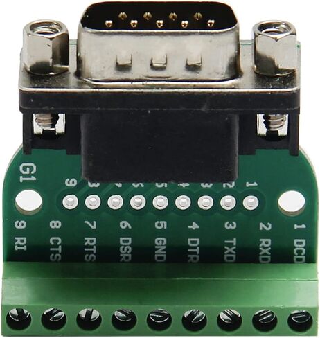 Fielect D-sub DB9 Breakout Board Connector 9 Pin 2 Row Female RS232 Serial Port Solderless Terminal Block Adapter 1PCS in Kuwait