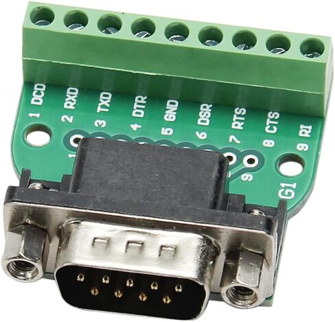 Fielect D-sub DB9 Breakout Board Connector 9 Pin 2 Row Female RS232 Serial Port Solderless Terminal Block Adapter 1PCS in Kuwait