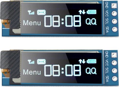 2 قطعة وحدة عرض I2C 0.91 بوصة I2C OLED وحدة عرض I2C OLED شاشة سائق 3.3 فولت - 5 فولت (الضوء الأبيض) in Kuwait