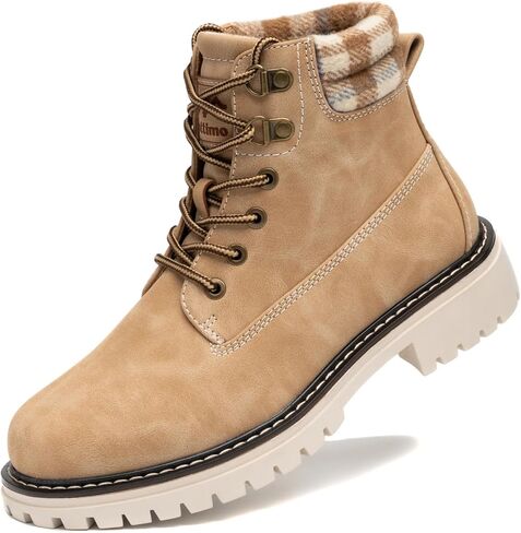 COTTIMO Work Hiking Snow Boots for Women - Waterproof Winter Ankle Shoes Non Slip Fashion Lightweight Casual Cute Fur Warm Booties in Saudi Arabia