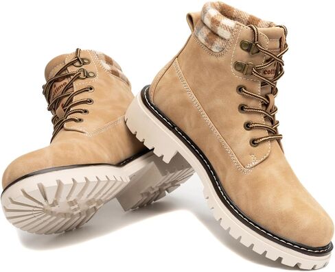 COTTIMO Work Hiking Snow Boots for Women - Waterproof Winter Ankle Shoes Non Slip Fashion Lightweight Casual Cute Fur Warm Booties in Saudi Arabia