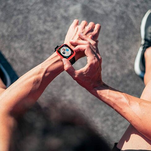 حافظة ممتصة للصدمات متوافقة مع Apple Watch Series 3/2 / 1 - [38 ملم] | واقي شاشة بغطاء كامل ناعم، رفيع/خفيف الوزن، جراب ممتص للصدمات | أحمر in Kuwait