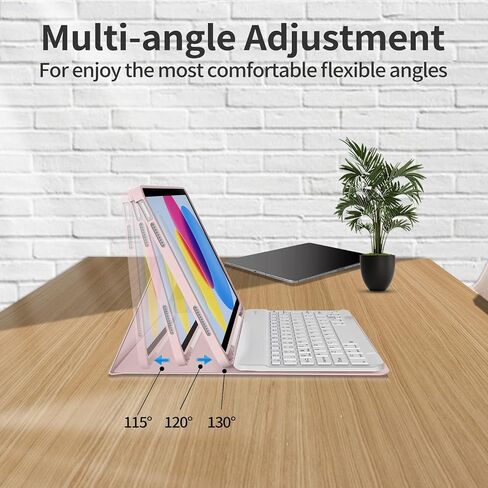 KENKE iPad 10th Generation Keyboard Case with Pencil Holder, Magnetically Bluetooth Wireless Detachable Folio Keyboard Cover for New iPad 10th Gen 10.9 Inch 2022 Model A2757/A2777/A2696 Purple in Kuwait
