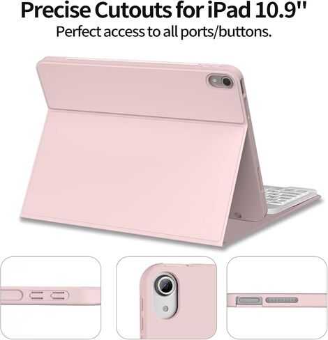 KENKE iPad 10th Generation Keyboard Case with Pencil Holder, Magnetically Bluetooth Wireless Detachable Folio Keyboard Cover for New iPad 10th Gen 10.9 Inch 2022 Model A2757/A2777/A2696 Purple in Kuwait
