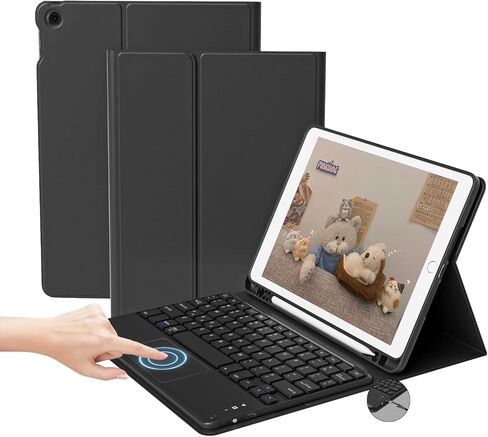 Touchpad Keyboard Case for iPad 9th/8th/7th Gen (2021/2020/2019), Detachable Wireless Bluetooth Keyboard Case with Pencil Holder, Multi-Touch Trackpad Keyboard Case for iPad 10.2 inch, Gray in Saudi Arabia
