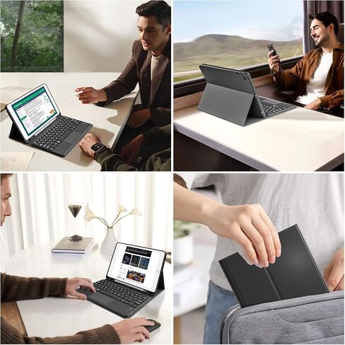 Touchpad Keyboard Case for iPad 9th/8th/7th Gen (2021/2020/2019), Detachable Wireless Bluetooth Keyboard Case with Pencil Holder, Multi-Touch Trackpad Keyboard Case for iPad 10.2 inch, Gray in Saudi Arabia