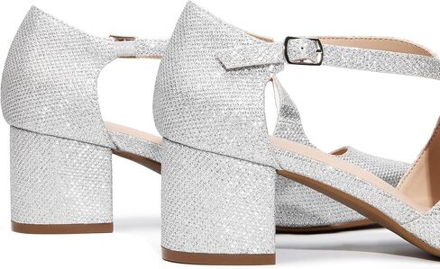 DREAM PAIRS Women's Chunky Heels Dress Pumps Closed Pointed Toe Comfort Cross Strap Block Heel Shoes for Party Dance Wedding in Saudi Arabia