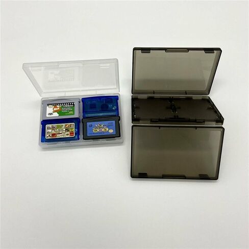 For GBA Game Case, 4 in 1 Game card case box holder for GameBoy GBA GBASP Clear Protective Game Cartridge Case Storage Box (Transparent black) in Saudi Arabia