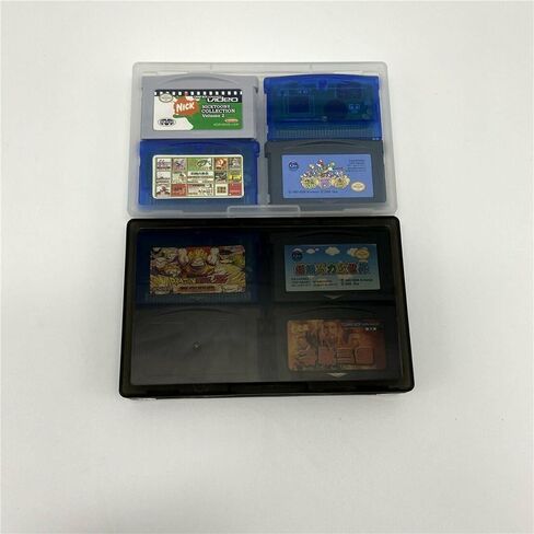 For GBA Game Case, 4 in 1 Game card case box holder for GameBoy GBA GBASP Clear Protective Game Cartridge Case Storage Box (Transparent black) in Saudi Arabia