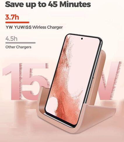 YW YUWISS Wireless Charger, 15W Max Wireless Charging Stand Cordless Charger Compatible with iPhone 14 13 12/12 /11Pro Max/XR/XS Max/XS/X/8/8Plus Galaxy S22/S21/S9/S9+/S8/S8+ Note in Saudi Arabia