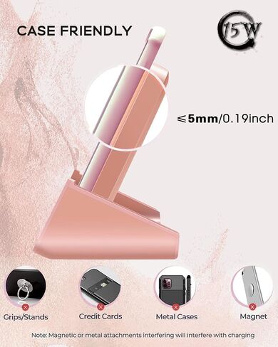 YW YUWISS Wireless Charger, 15W Max Wireless Charging Stand Cordless Charger Compatible with iPhone 14 13 12/12 /11Pro Max/XR/XS Max/XS/X/8/8Plus Galaxy S22/S21/S9/S9+/S8/S8+ Note in Saudi Arabia
