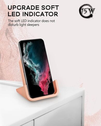 YW YUWISS Wireless Charger, 15W Max Wireless Charging Stand Cordless Charger Compatible with iPhone 14 13 12/12 /11Pro Max/XR/XS Max/XS/X/8/8Plus Galaxy S22/S21/S9/S9+/S8/S8+ Note in Saudi Arabia