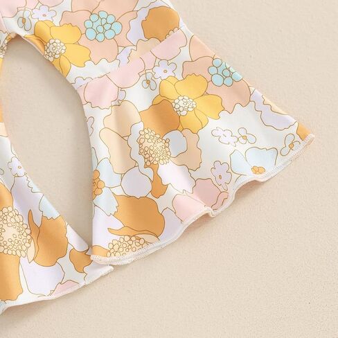Karuedoo Newborn Baby Girl Clothes Daddy's Girl Romper Boho Floral Flared Pants Headband Set 3Pcs Summer Outfits in Saudi Arabia