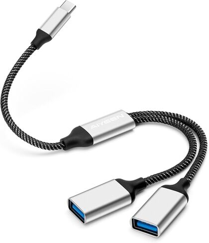 كابل مقسم USB، محول USB A مقسم 1 في 2، محور منفذ مزدوج لنقل البيانات/الشحن، تمديد إضافي لسلك الطاقة المقسوم للسيارة/الكمبيوتر المحمول/Mac/PC (أسود) in Kuwait
