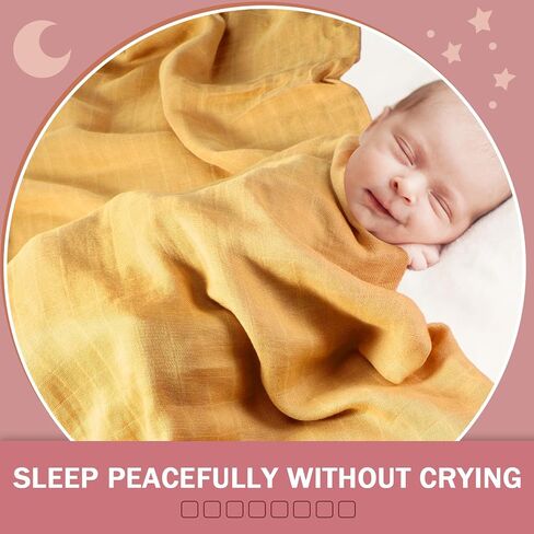 6 Pcs Muslin Swaddle Blankets Breathable Cotton Newborn Blankets Colorful Baby Swaddle Receiving Blankets Soft Cotton Baby Blanket Registry Essentials Gift for Unisex Boy Girl(Classic Colors) in Saudi Arabia