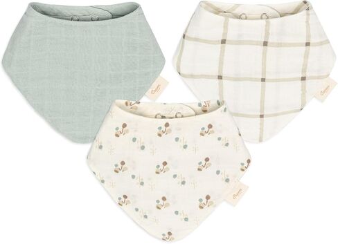 Crane Baby 100% Organic Cotton Baby Bibs, 3-pc. Set, Bunny Pattern for Boys, Girls, Unisex, Feeding, Drooling, Teething Bibs in Saudi Arabia