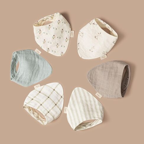 Crane Baby 100% Organic Cotton Baby Bibs, 3-pc. Set, Bunny Pattern for Boys, Girls, Unisex, Feeding, Drooling, Teething Bibs in Saudi Arabia