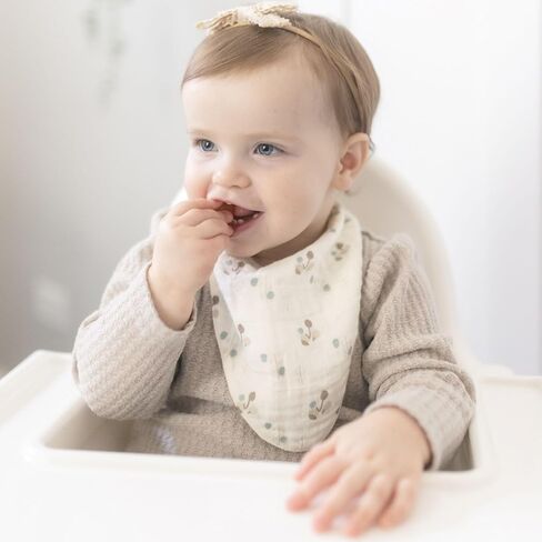 Crane Baby 100% Organic Cotton Baby Bibs, 3-pc. Set, Bunny Pattern for Boys, Girls, Unisex, Feeding, Drooling, Teething Bibs in Saudi Arabia