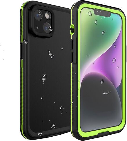 iPhone 14 Plus Waterproof Case,Retail Packaging,IP68 Full Sealed Snowproof Dustproof Shockproof Heavy Duty Protection Cover with Screen Protector for iPhone 14 Plus 6.7" Green in Saudi Arabia