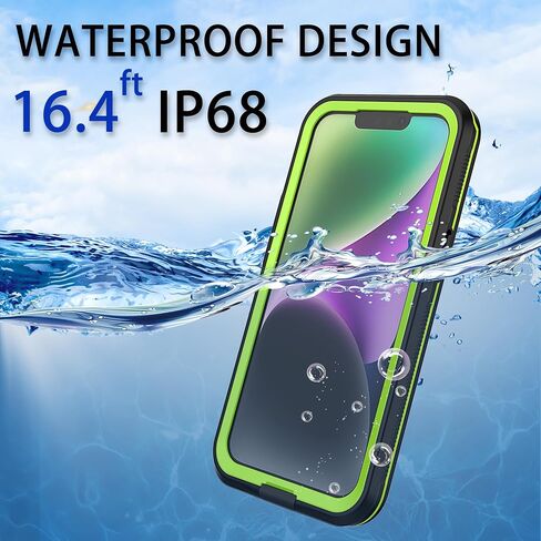 iPhone 14 Plus Waterproof Case,Retail Packaging,IP68 Full Sealed Snowproof Dustproof Shockproof Heavy Duty Protection Cover with Screen Protector for iPhone 14 Plus 6.7" Green in Saudi Arabia