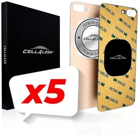 استبدال الزجاج الخلفي Cell4Less متوافق مع هاتف iPhone 8 Plus بما في ذلك فتحة كاميرا واسعة، أداة لاصقة وإزالة بدون شعار (رمادي) in Kuwait